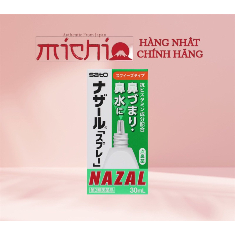 Xịt xoang mũi nazal xanh lá cây bạc hà 30ml Nhật Bản