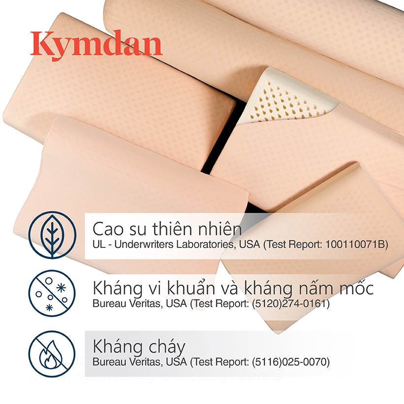 Gối cao su thiên nhiên Kymdan Pillow PressureFree Plus