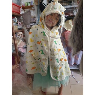 Áo khoát choàng đi nắng cho bé có kính chắn bụi, giọt bắn vải muslin Thy Thy Shop
