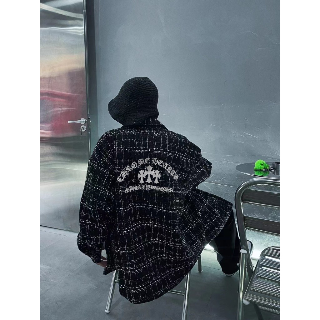 Áo Shirts Chrome Heart MAXI GG GINGHAM WOOL  FW24
