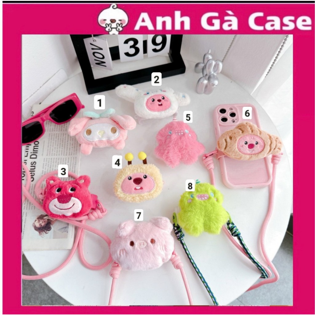 Kẹp Thú Gấu Bông Kèm Dây Đeo Chéo Cho Các Dòng Điện Thoại7p/8p/x/xsmax/11/11prm/12prm/13prm/14prm Anh Gà case