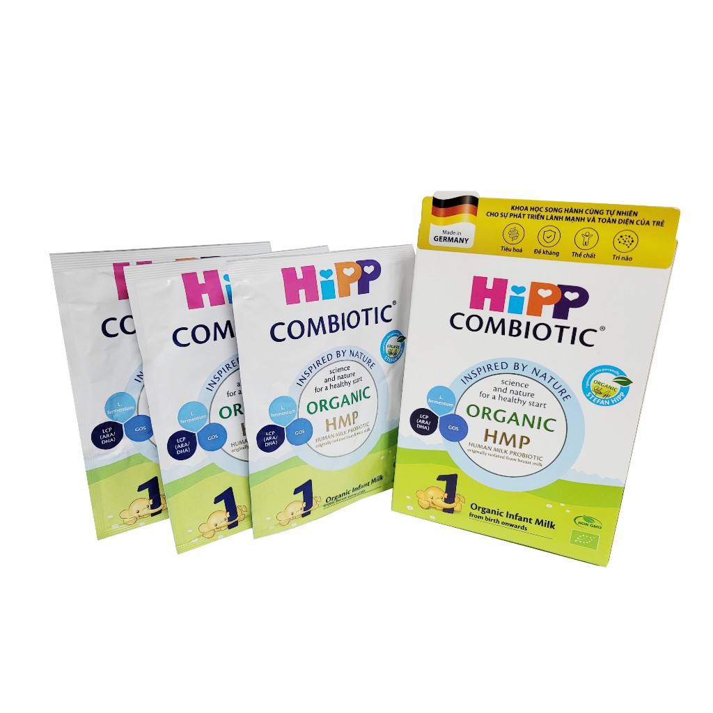 Combo 3 gói Sữa bột công thức HiPP 1 Organic Combiotic (3 gói x 22gram) (Dành cho bé từ 0-6 tháng)