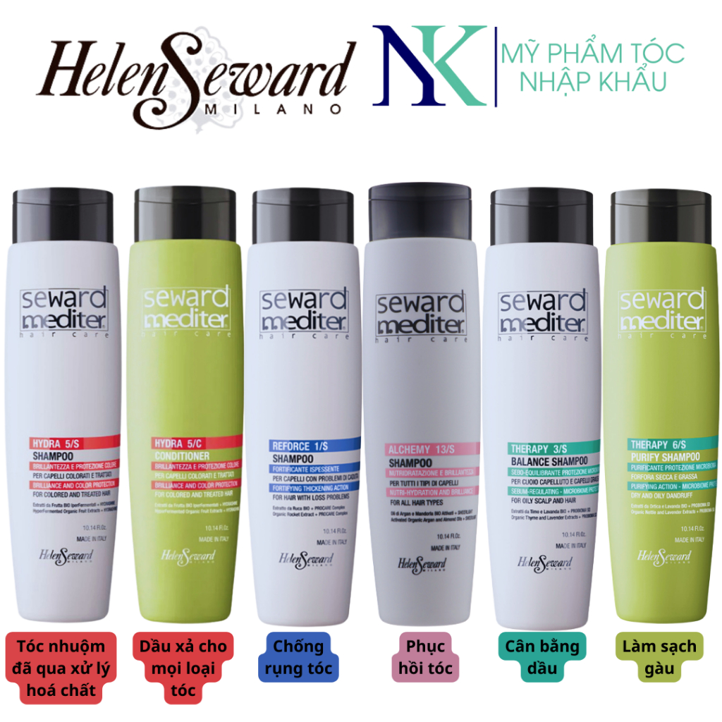Dầu gội và dầu xả HELEN SEWARD phục hồi, chống rụng, ngăn gàu và cân bằng dầu cho tóc 300ml