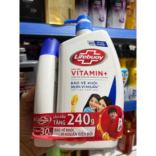 (Xanh đậm) Sữa Tắm Lifebuoy Ion Bạc Chăm Sóc Da chai 850gr