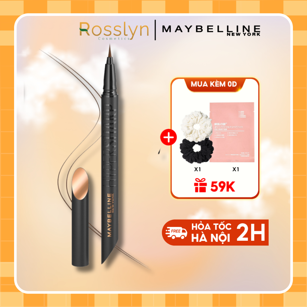 Kẻ Mắt Maybelline New York 36H Lâu Trôi, Kẻ Mắt Nước Siêu Sắc Mảnh Hyper Sharp Liner Extreme 0.4g