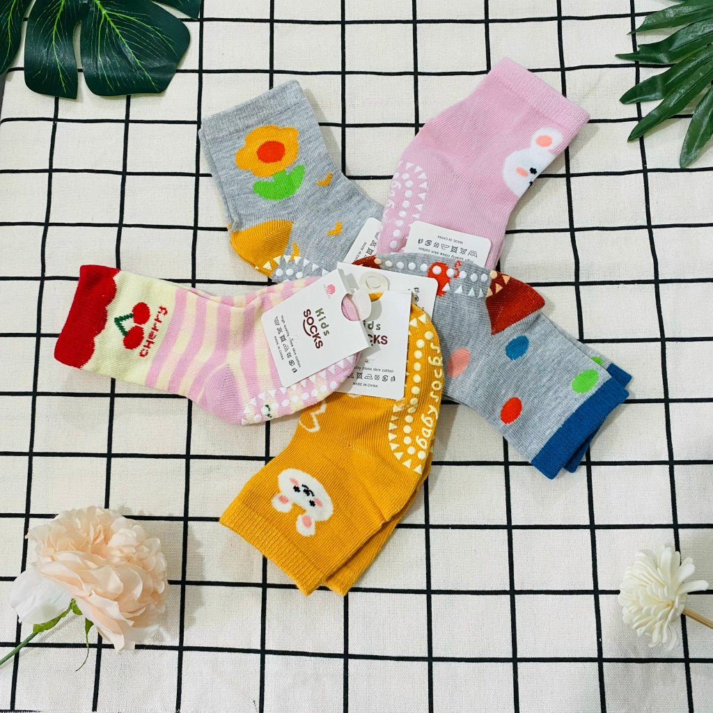 Tất Hàn KIDS SOCKS Cotton chống trơn trượt cao cấp cho bé