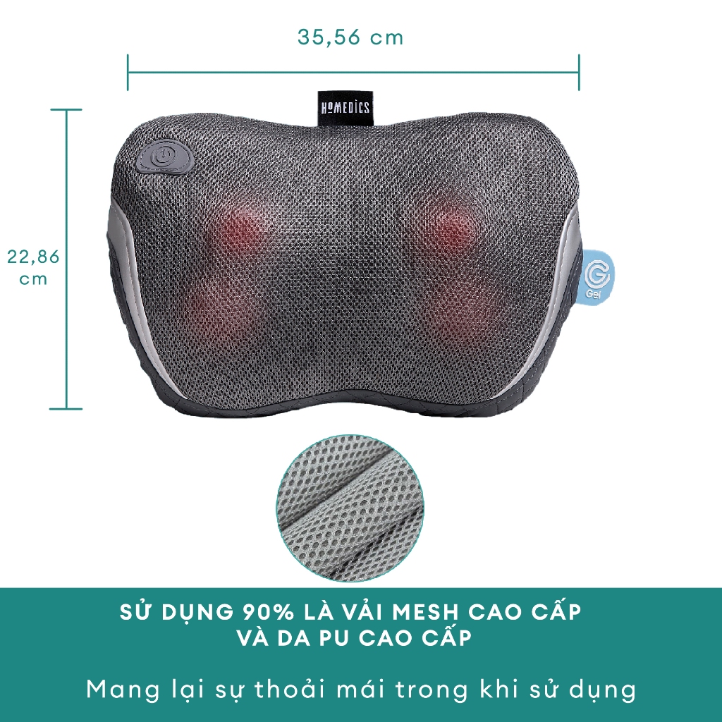 Gối Massage Cổ Vai Gáy Toàn Thân đa năng Công Nghệ Shiatsu Homedics SP135 HT Beauty Của Mỹ BH 2 Năm