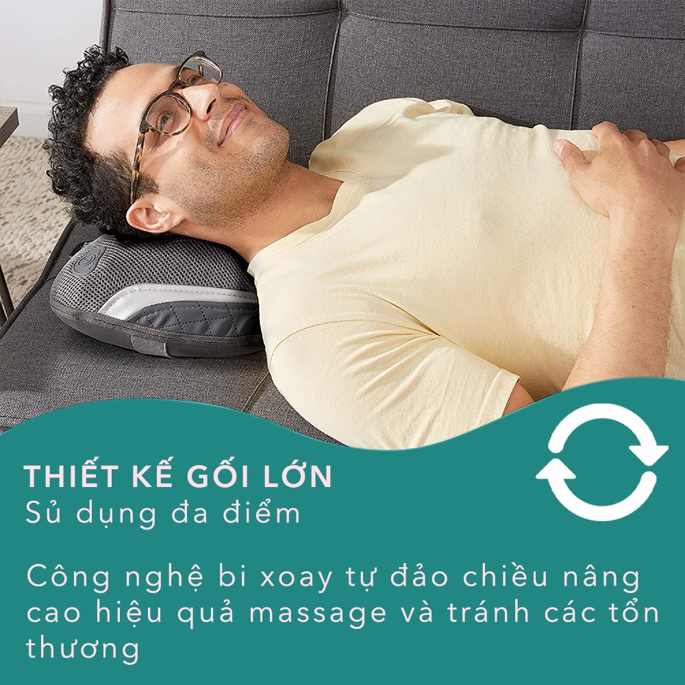 Gối Massage Cổ Vai Gáy Toàn Thân đa năng Công Nghệ Shiatsu Homedics SP135 HT Beauty Của Mỹ BH 2 Năm