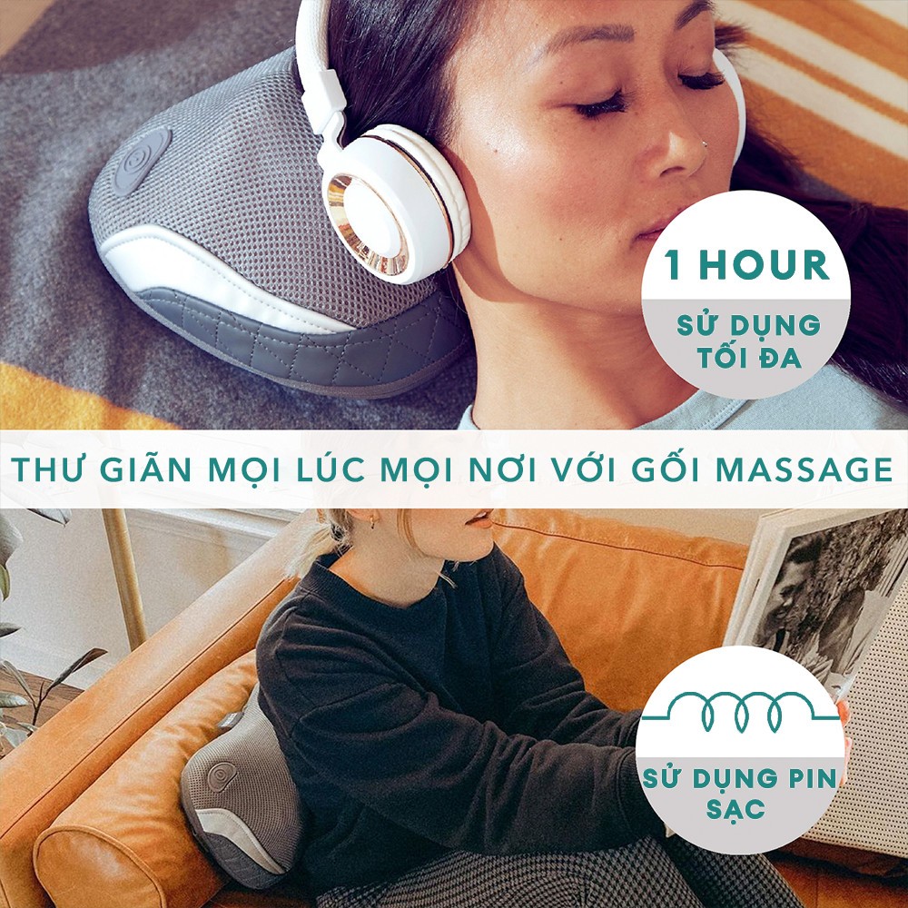 Gối Massage Cổ Vai Gáy Toàn Thân đa năng Công Nghệ Shiatsu Homedics SP135 HT Beauty Của Mỹ BH 2 Năm