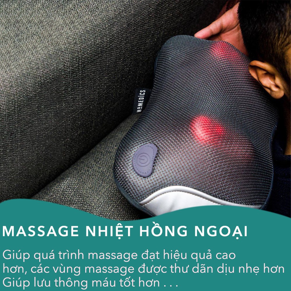 Gối Massage Cổ Vai Gáy Toàn Thân đa năng Công Nghệ Shiatsu Homedics SP135 HT Beauty Của Mỹ BH 2 Năm