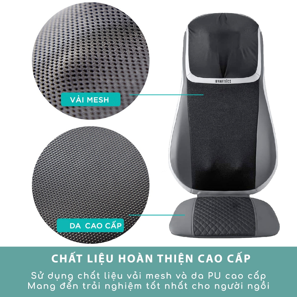 Đệm massage Cổ Vai Gáy Toàn Thân Shiatsu 3D HoMedics MCS 847HJ HT Beauty bi lăn xoay chiều massage thư giãn hiệu quả