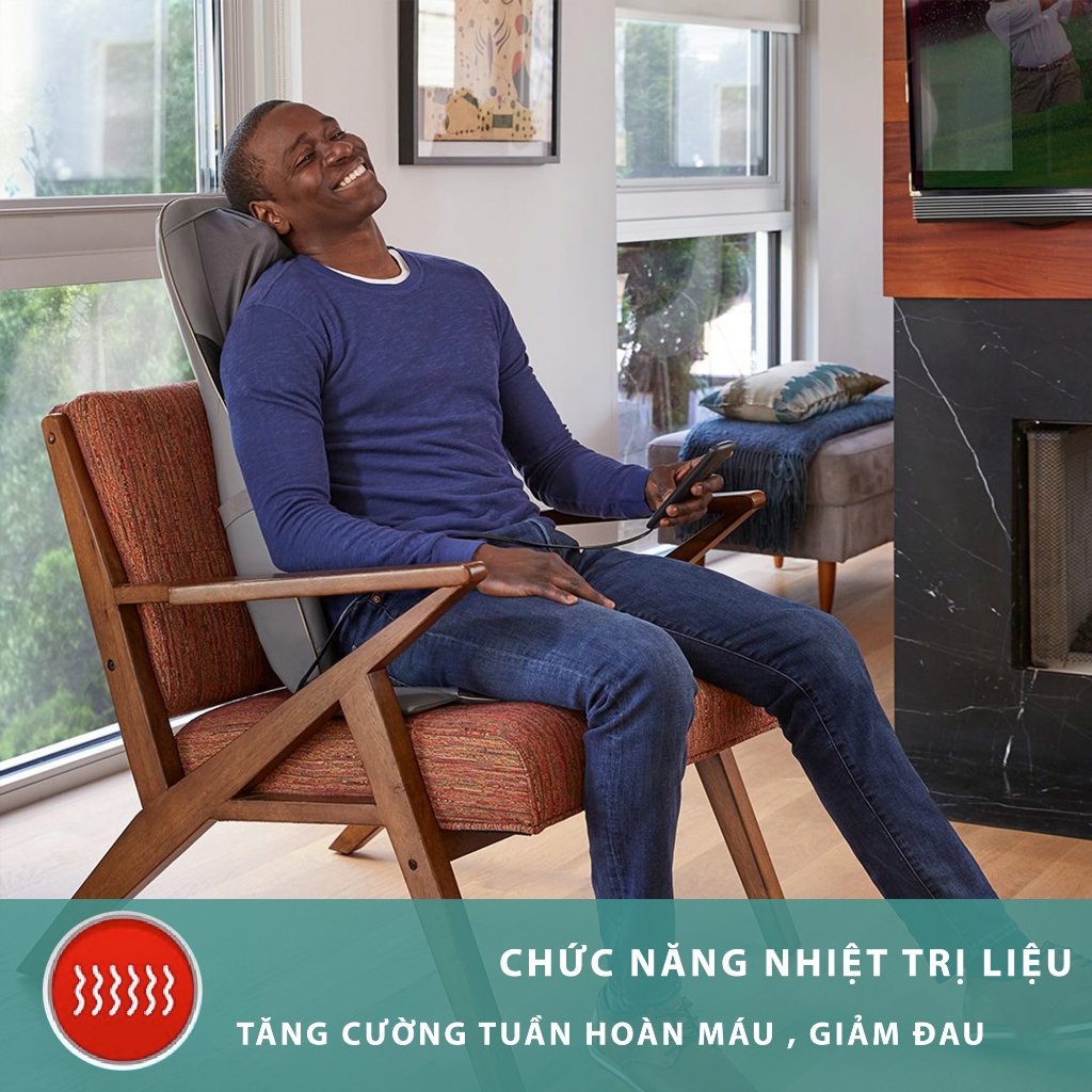 Đệm massage Cổ Vai Gáy Toàn Thân Shiatsu 3D HoMedics MCS 847HJ HT Beauty bi lăn xoay chiều massage thư giãn hiệu quả