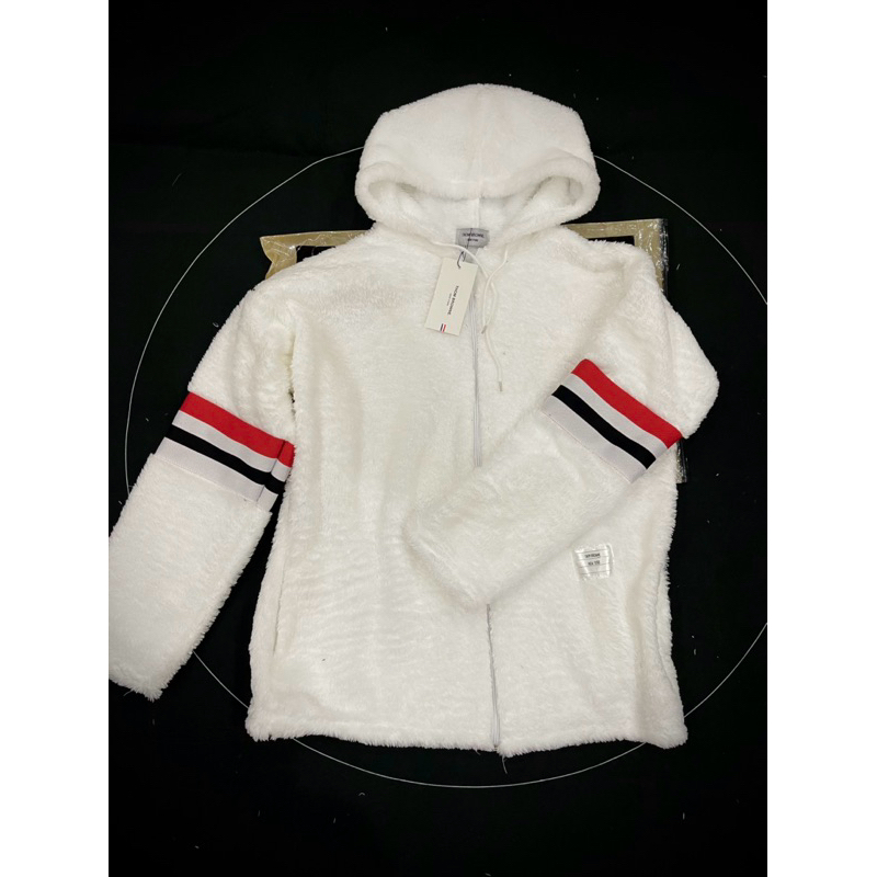 {Áo Khoác Lông Thome 2 Vạch Tay) Áo Thiết Kế Dành Cho Nam Nữ Phù Hợp Mùa Đông,Lông Mượt 2 Lớp Dày Dặn Ấm Áp