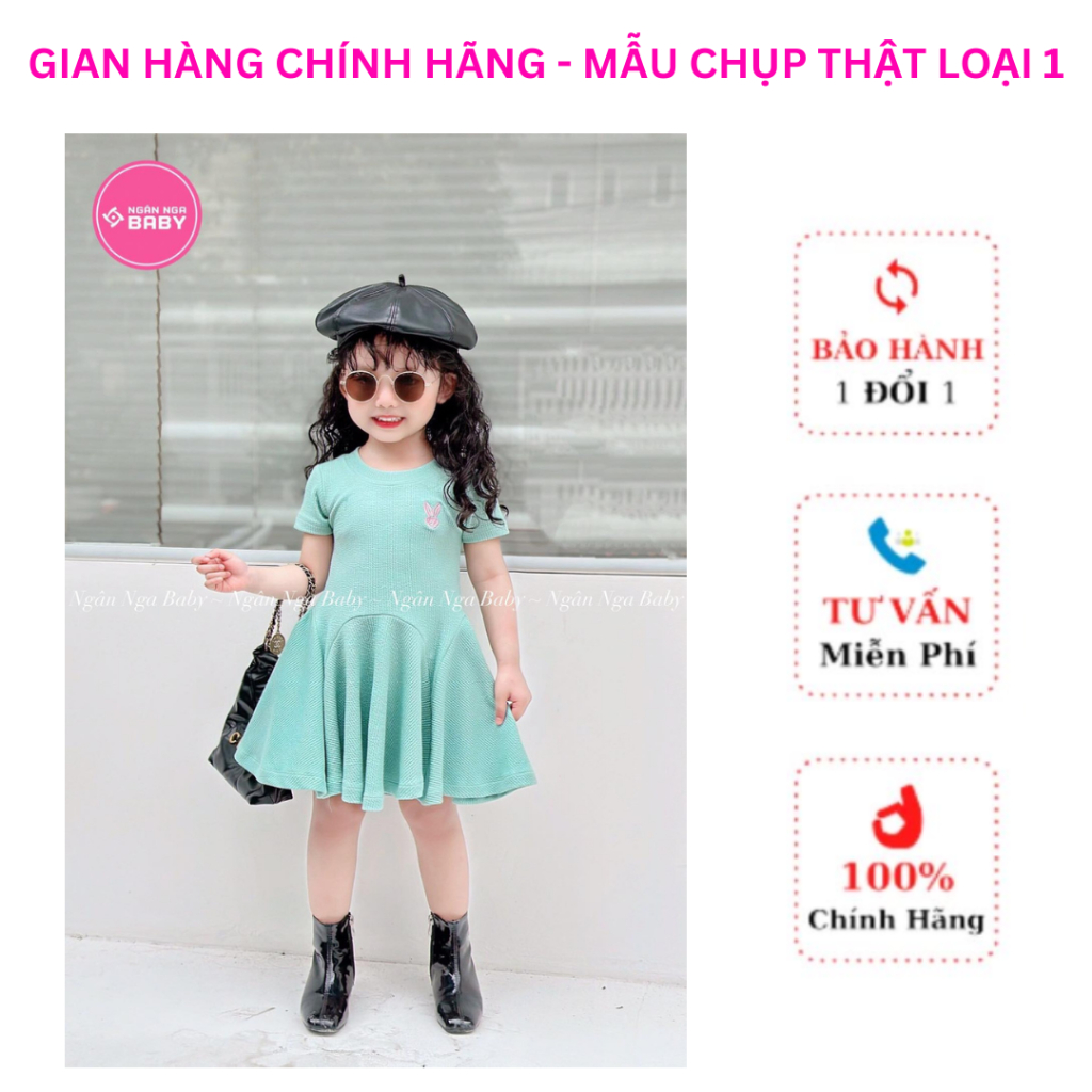 Váy thiết kế MINT CANDY NGÂN NGA BABY - Đầm Xòe Siêu Cưng Cho Công Chúa Của Mẹ , Chất Co Dãn Mềm Xịn