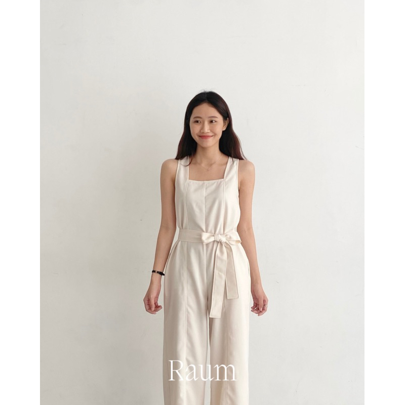 Jumpsuit Dáng Dài Ống Rộng Eo Thắt Nơ (Freesize)