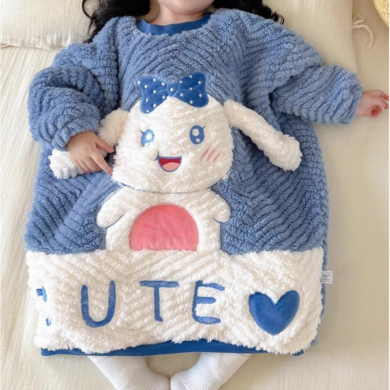 Túi ngủ lông siêu ấm chất liệu nhung bông mềm mịn giữ nhiệt cho bé trai bé gái cực tốt