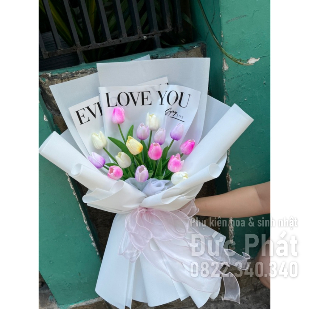 Giấy gói hoa chữ ❤️I love you❤️ 58*58 cm