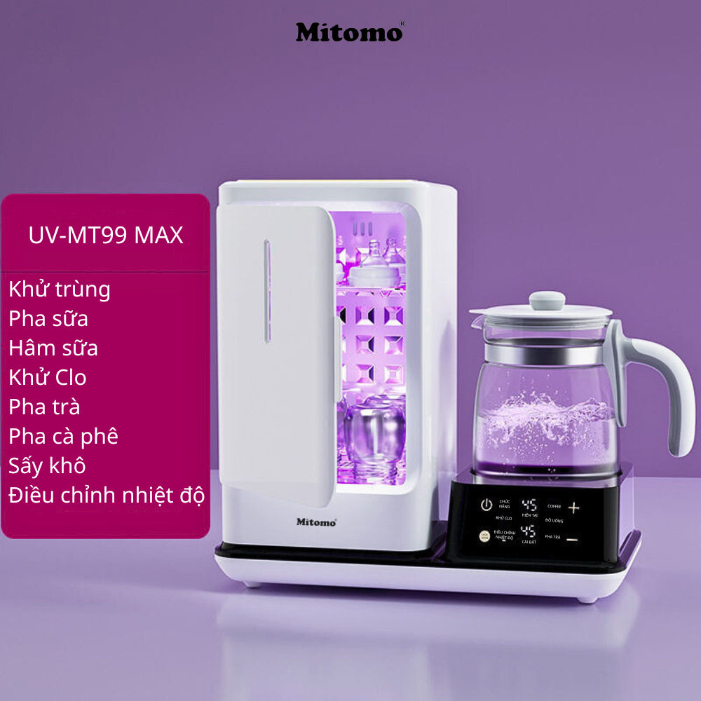 Máy tiệt trùng sấy khô hâm sữa UV-MT99 MAX - Bảo hành 5 năm chính hãng Mitomo