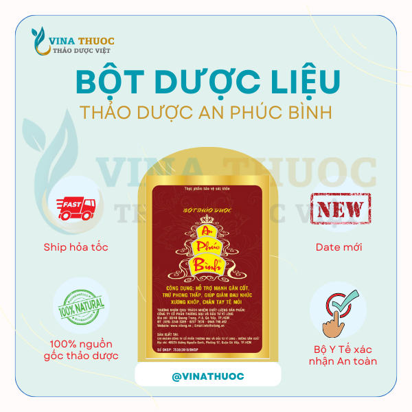 Bột dược liệu An Phúc Bình giảm đau khớp sử dụng với máy Hiệu ứng nhiệt Vĩ Long