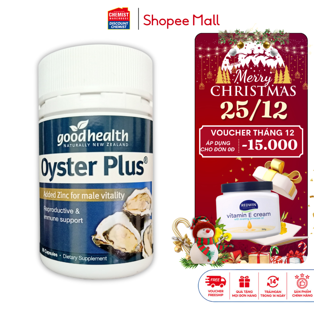 Tinh chất hàu Oyster Plus GoodHealth 60 viên tăng cường sinh lý nam, giúp cải thiện thời gian và nhu cầu