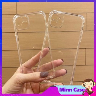 Ốp lưng chống sốc 4 góc trong suốt mềm dẻo cho 15 14 13 11 Pro MAX 14 Plus 12 Pro MinnCase