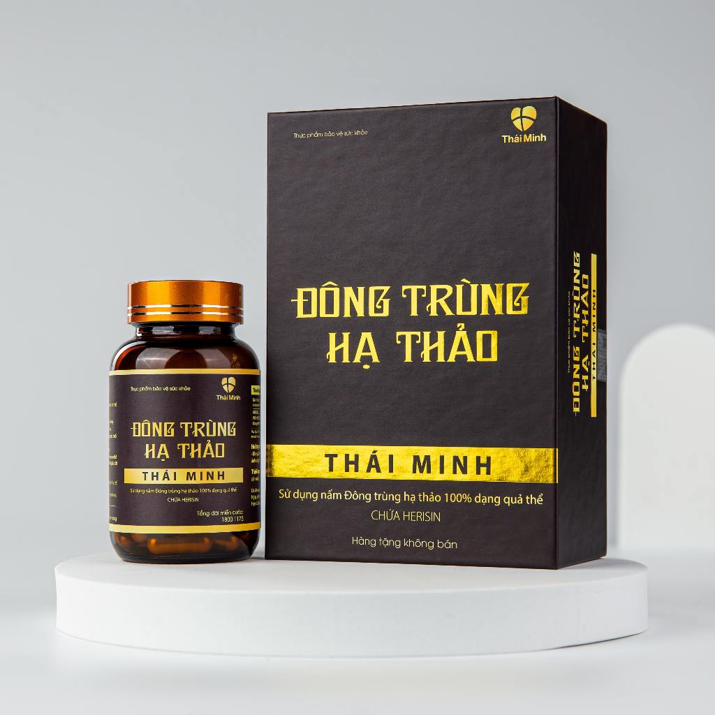 Đông Trùng Hạ Thảo Thái Minh Lọ 20 Viên - Chứa Nấm Đông Trùng Hạ Thảo, Bồi Bổ Cơ Thể - Loại Cao Cấp [Hàng Tặng Ko Bán]