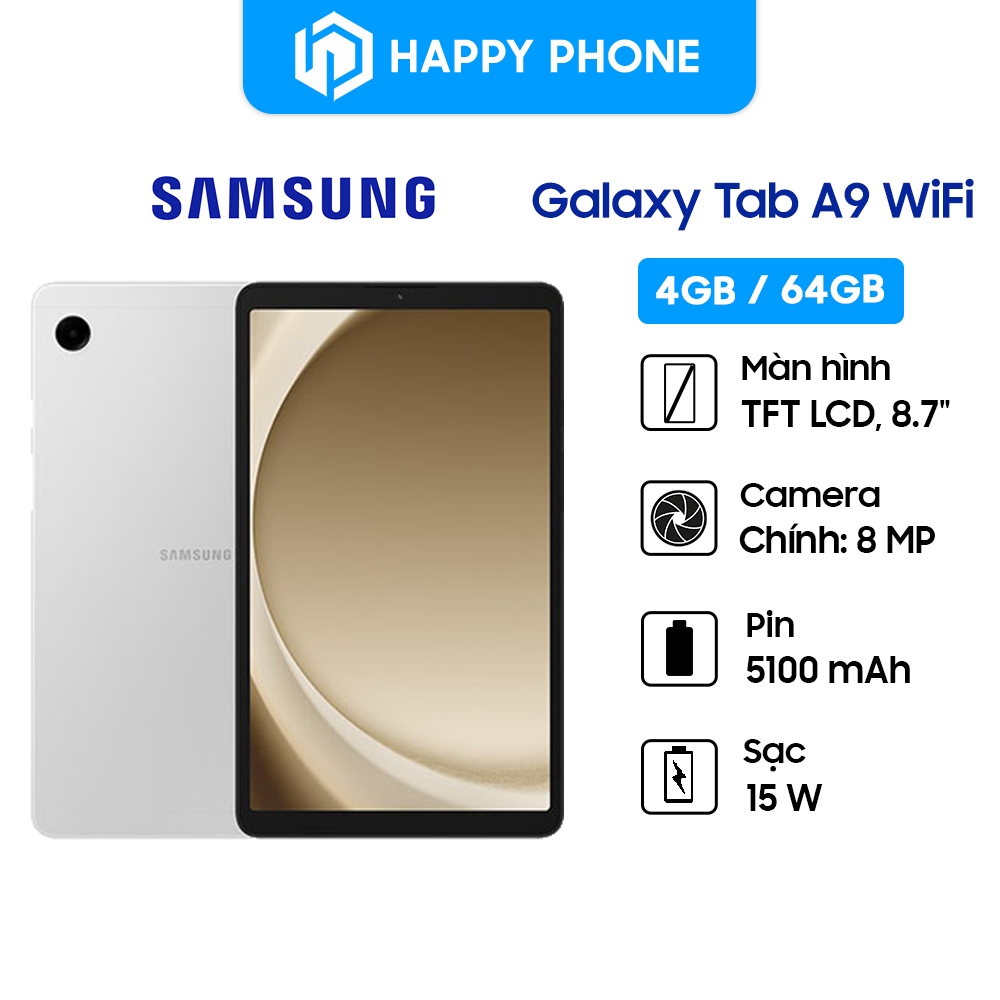Máy Tính Bảng Samsung Galaxy Tab A9 Wifi - Hàng Chính Hãng, Mới 100%, Nguyên seal