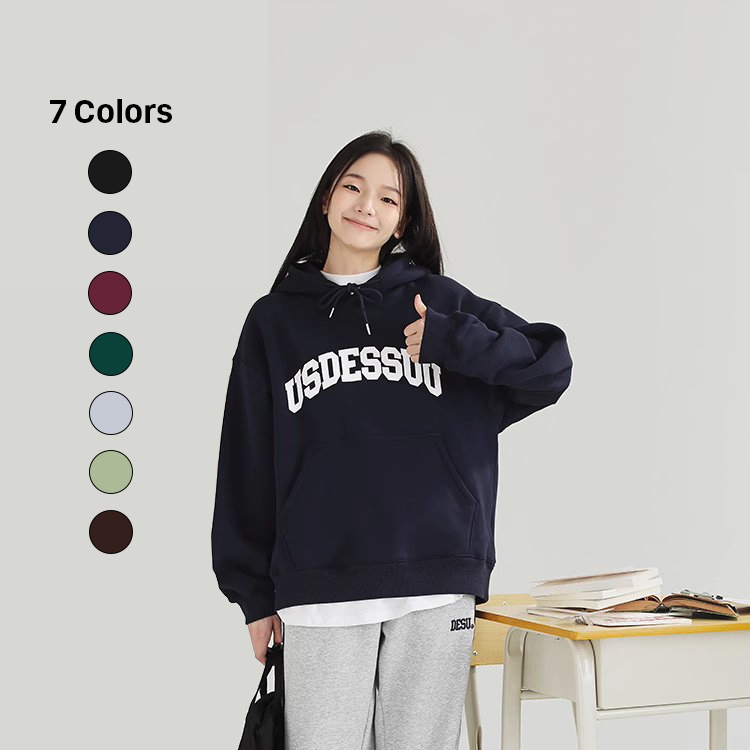 Áo Hoodie Dessuu phong cách đại học, họa tiết in chữ USDESSUU