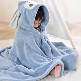 Khăn choàng tắm có mũ cho bé dễ thương chất liệu mềm mịn 70x140cm - sachi