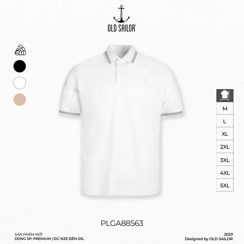 Áo polo phối cổ Old Sailor - 88563 - Big size upto 5XL