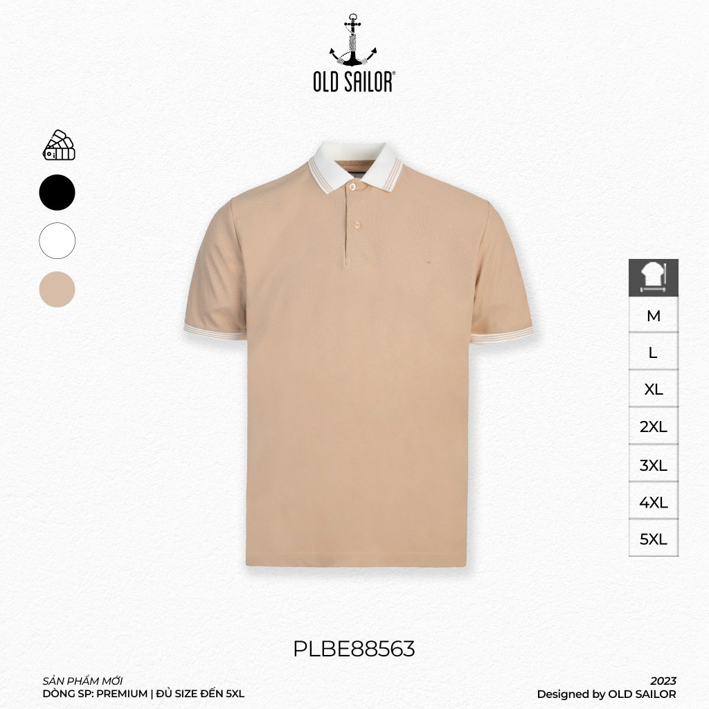 Áo polo phối cổ Old Sailor - 88563 - Big size upto 5XL