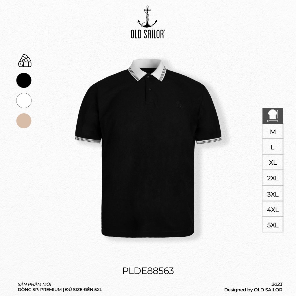 Áo polo phối cổ Old Sailor - 88563 - Big size upto 5XL