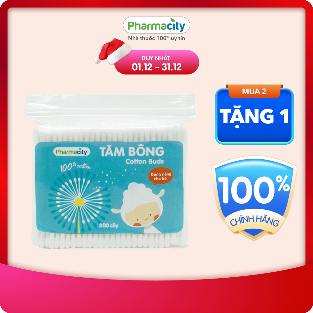 Tăm bông trẻ em Pharmacity (200 cây/gói)