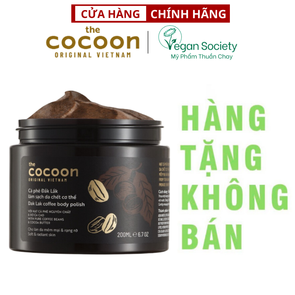 HÀNG TẶNG KHÔNG BÁN - Tẩy da chết cơ thể cà phê Đắk Lắk Cocoon cho làn da mềm mại và rạng rỡ 200mL