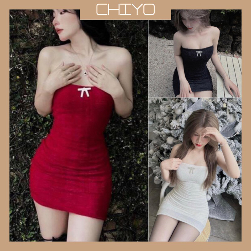 Đầm Ống Lông Đính Nơ CHIYO.SG Sang Chảnh D278
