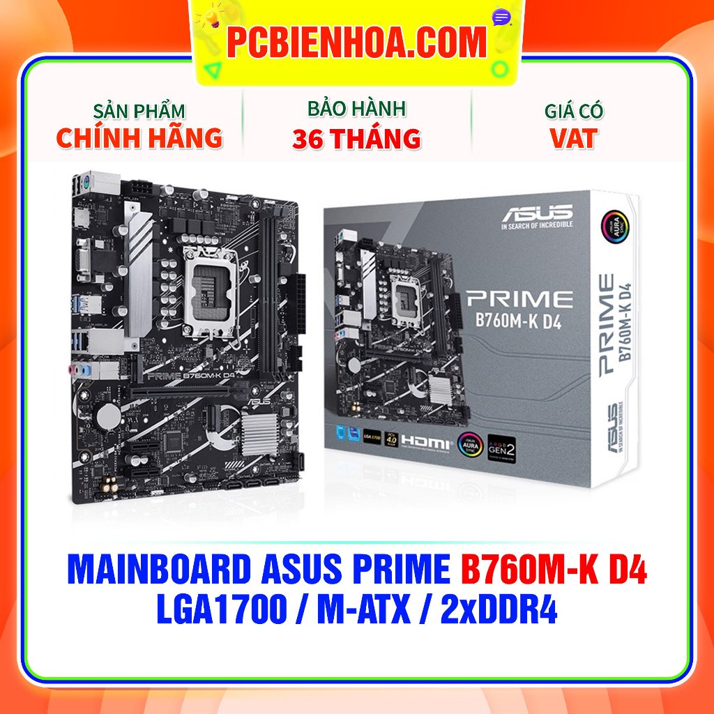 MAINBOARD ASUS PRIME B760M-K D4 ( LGA1700 / M-ATX / 2XDDR4 )
