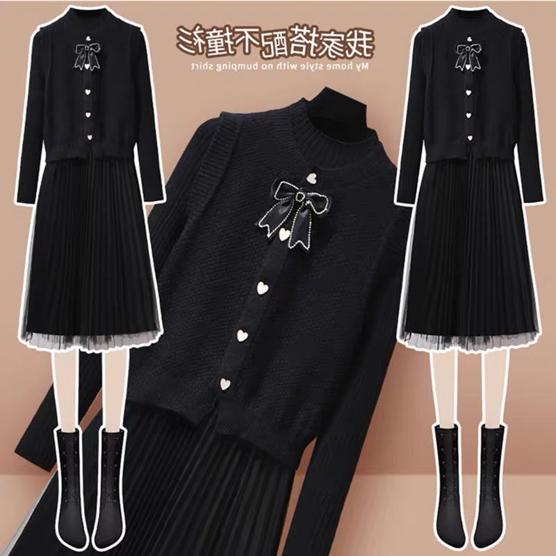 Set Váy Nữ Phối Gile Len Nơ Cách Điệu Xinh Hết Nấc