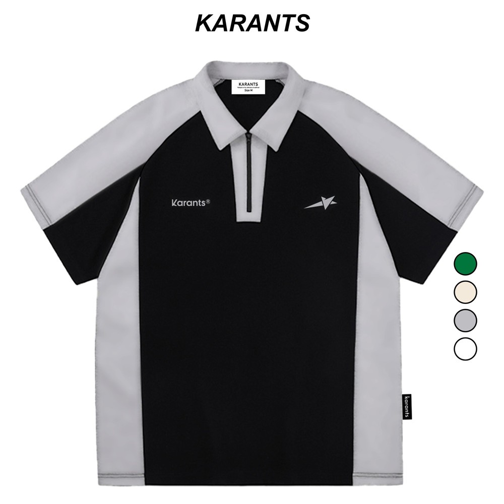 Áo Polo Phối Khoá Kéo SuperStar Karants Local Brand Polo Unisex Nam Nữ Oversize - KR52