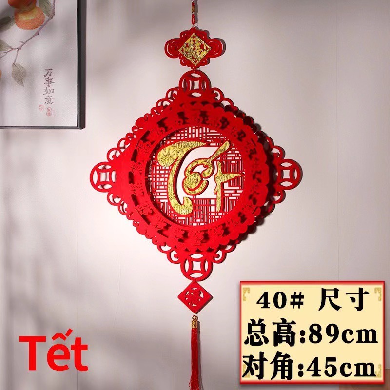Liễng nhung đỏ, dây treo trang trí tết chữ phúc lộc thọ decor nhà cửa đón tết 2024