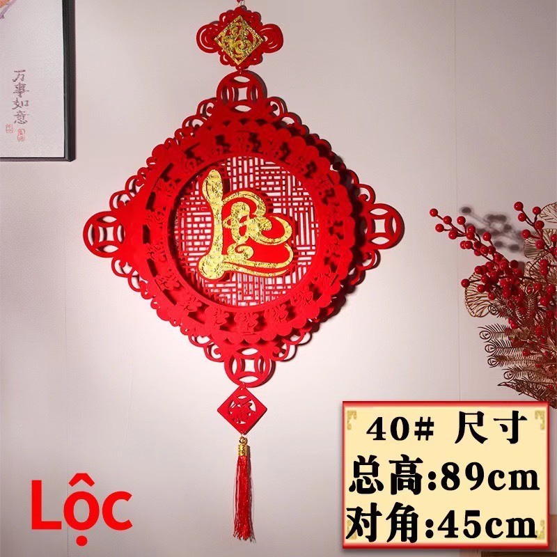 Liễng nhung đỏ, dây treo trang trí tết chữ phúc lộc thọ decor nhà cửa đón tết 2024