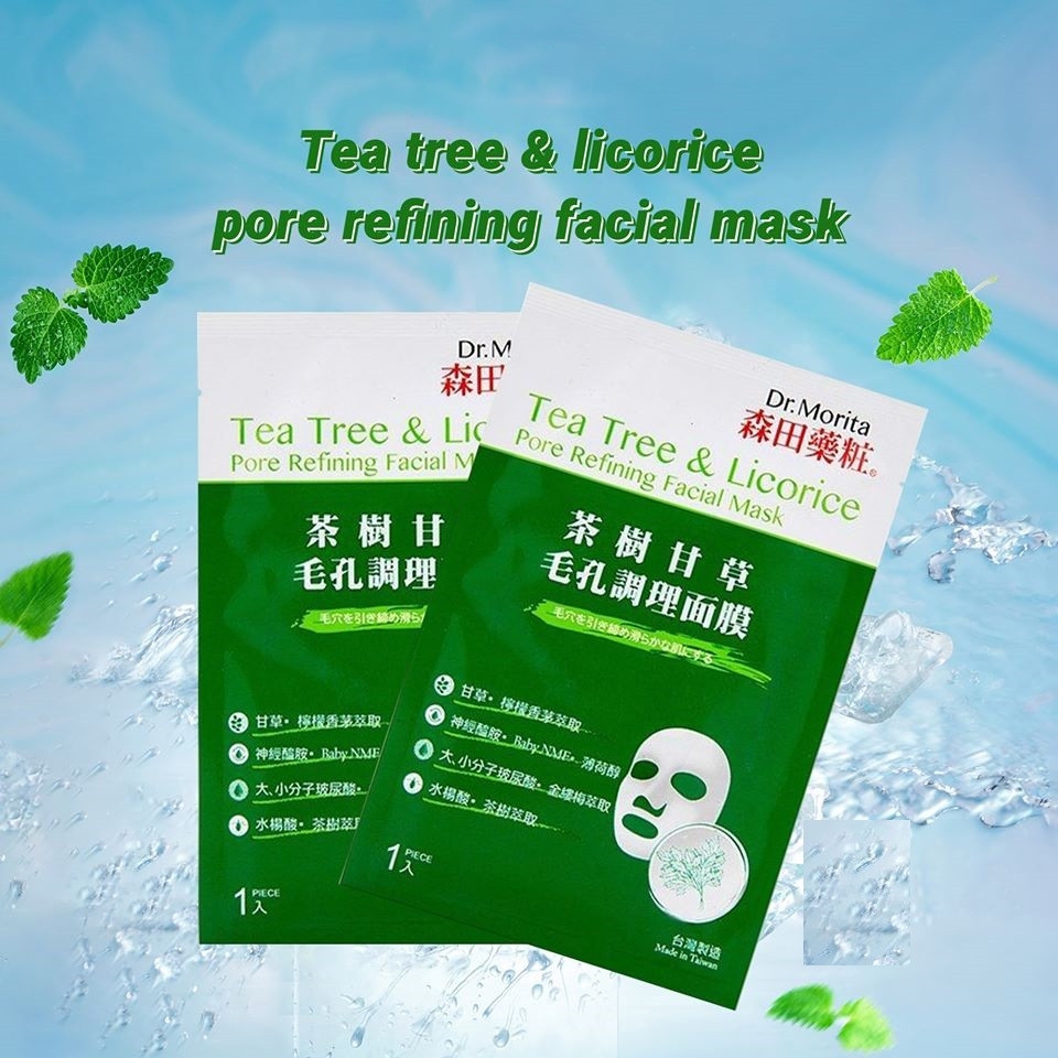 COMBO 8 Mặt nạ ngừa mụn Dr. Morita Tea Tree & Licorice Pore Refining Facial Mask 30g/m