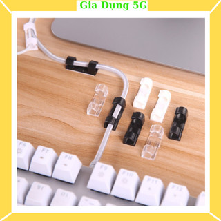 Kẹp cố định dây điện dán tường - bộ 16 cái kèm miếng dán, kẹp giữ dây điện, dùng để đi đường dây điện / cáp