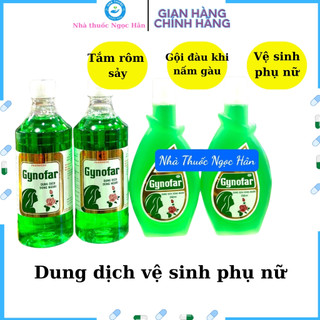 Dung dịch vệ sinh phụ nữ gynofar nước màu xanh chai 250 ml
