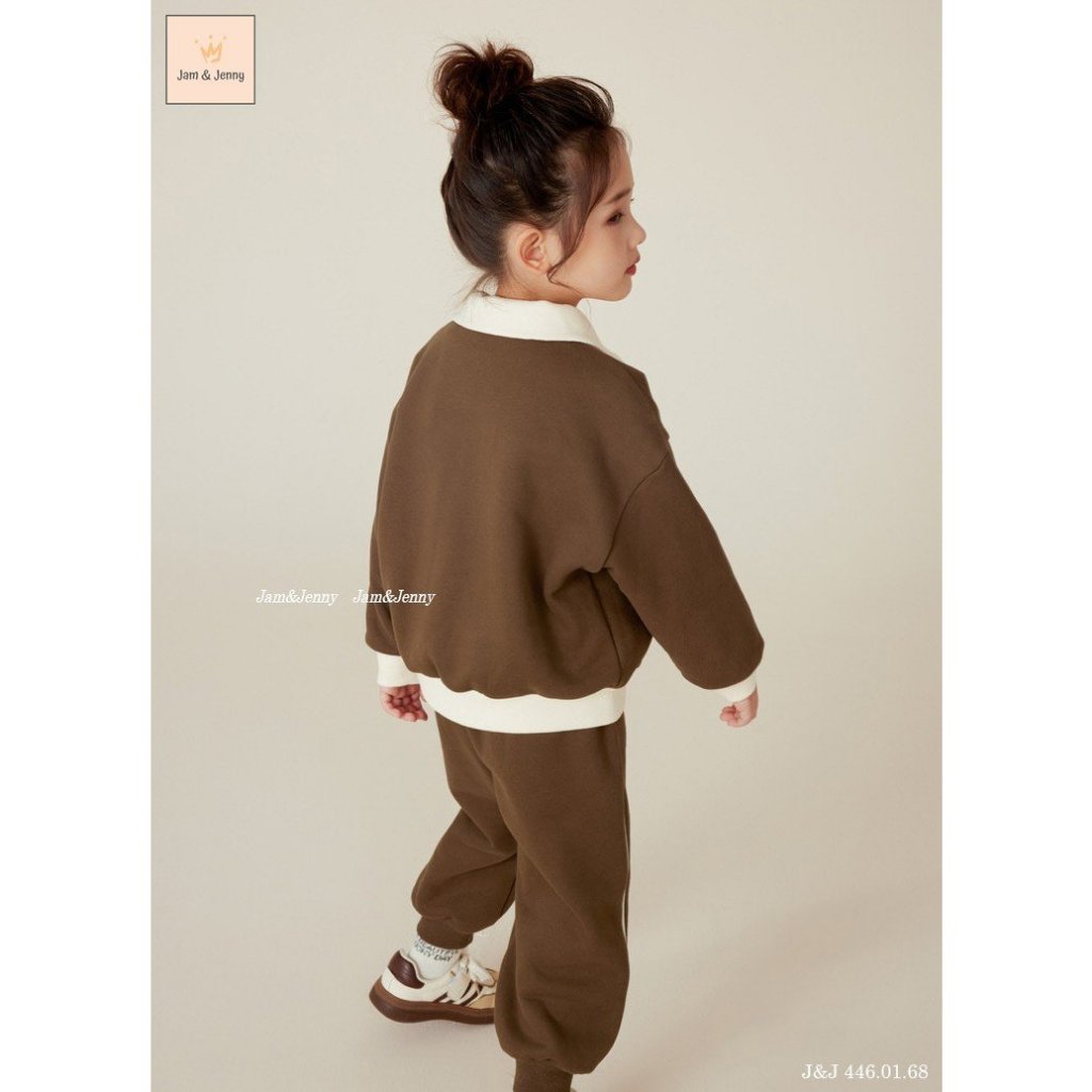 Bộ nỉ Jam & Jenny bé trai bé gái phối cổ bẻ