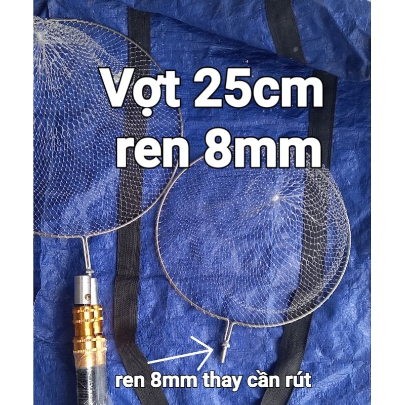 Vợt trắng 25cm ren 8mm