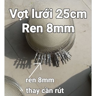 Vợt cá lưới trắng 25cm ren 8mm , vợt cá thay cho cần vợt rút , vợt vớt cá , xúc cá , bắt cá fishing