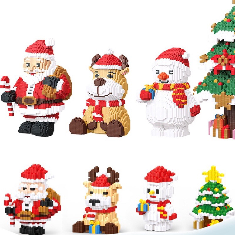 Lego Cây Thông Noel/ Ông Già Noel/ Người Tuyết/ Tuần Lộc- Mô Hình Lắp Ráp Noel cho bé