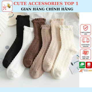 Tất vớ ren nữ bánh bèo cổ cao Nhật Bản nhiều màu siêu xinh AD06 CUTE ACCESSORIES TOP 1