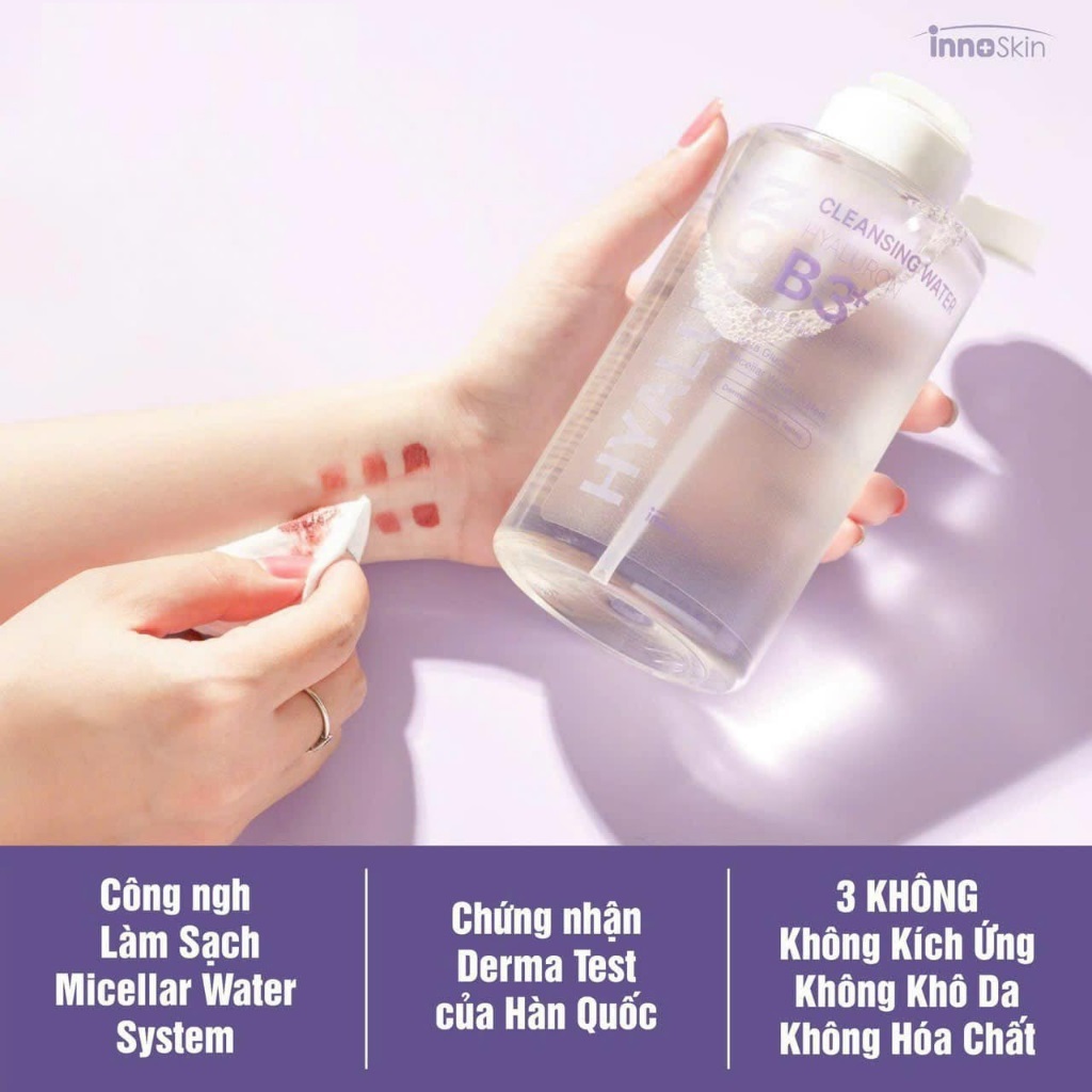 Nước tẩy trang Innoskin B3 Hyaluron Cleansing Water 500ml