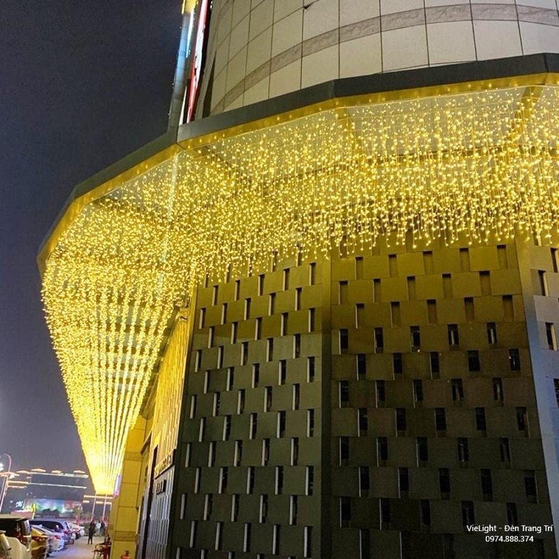 Đèn Led đèn rủ  Thả Mành Đèn đứng màu Vàng  Đèn trang trí  chơi tết